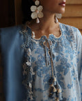 Republic Womenswear | Talia Luxury Lawn 25 | D2-B - Mireya S Light Blue Lawn