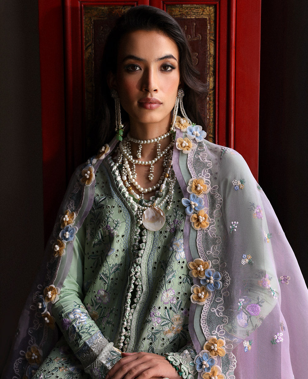 Republic Womenswear | Kalani Eid Luxury Lawn 25 | D2-B - Arzoo M Mint Lawn