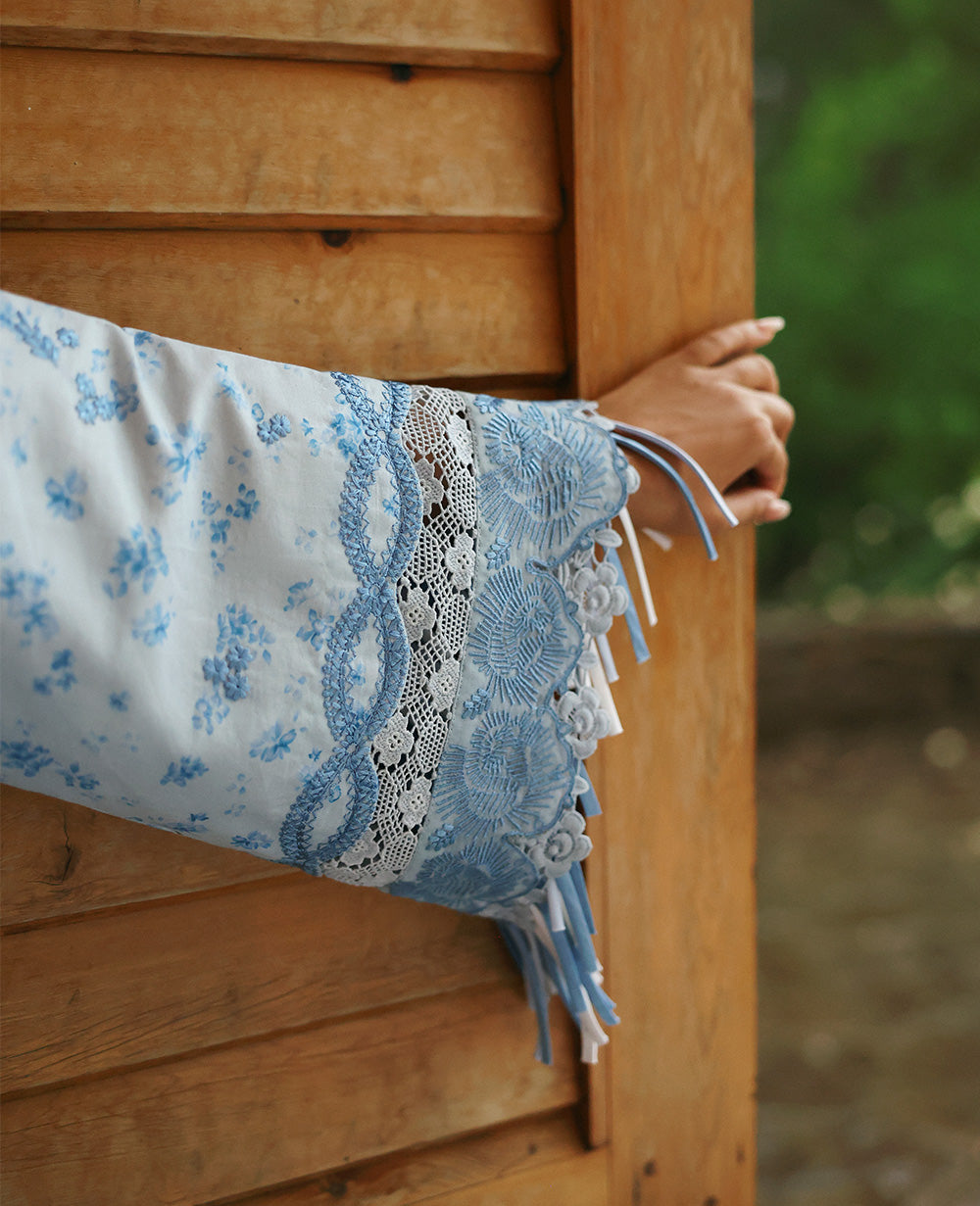 Republic Womenswear | Talia Luxury Lawn 25 | D2-B - Mireya M Light Blue Lawn