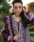 Republic Womenswear | Kalani Eid Luxury Lawn 25 | D3-A - Elara S Deep Purple Lawn