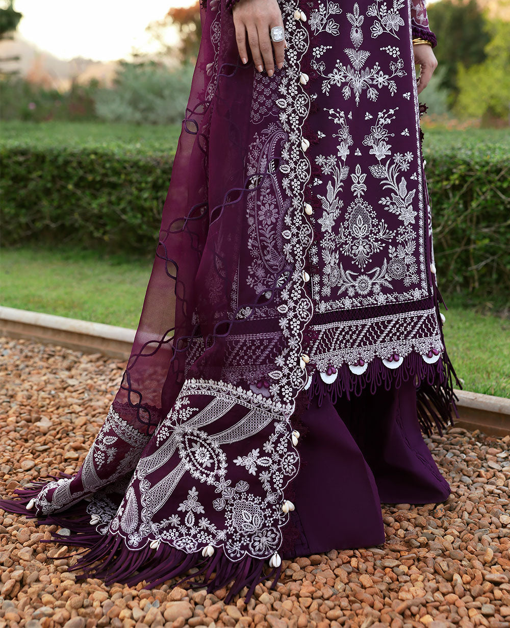 Republic Womenswear | Kalani Eid Luxury Lawn 25 | D3-A - Elara L Deep Purple Lawn