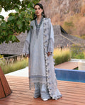 Republic Womenswear | Kalani Eid Luxury Lawn 25 | D3-B - Sitara XS Silver Lawn