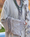 Republic Womenswear | Kalani Eid Luxury Lawn 25 | D3-B - Sitara S Silver Lawn