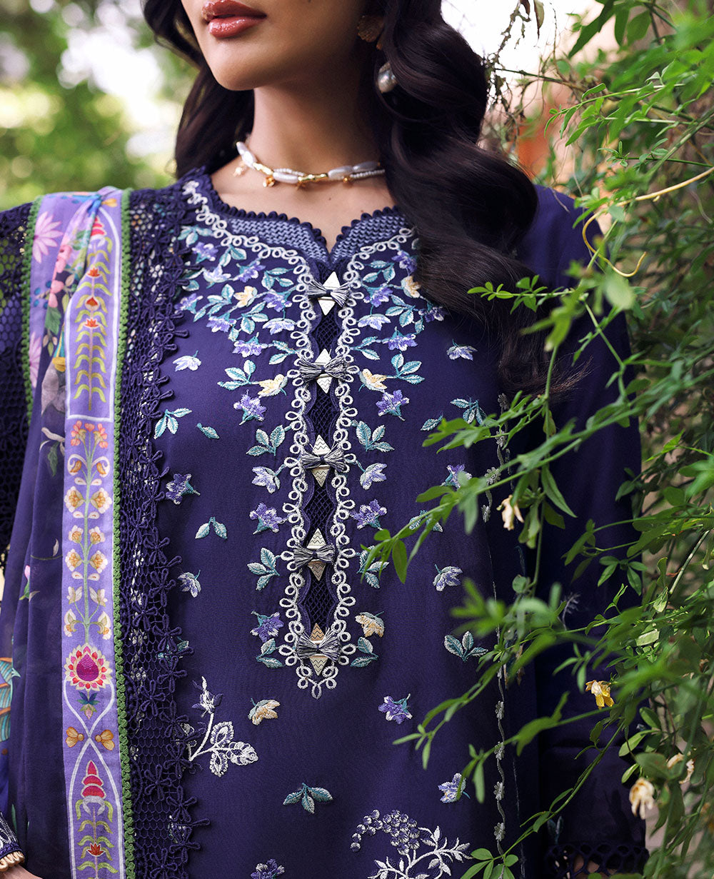 Republic Womenswear | Talia Luxury Lawn 25 | D3-B - Saia Navy Lawn XS