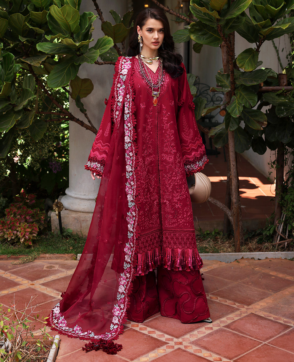 Republic Womenswear | Kalani Eid Luxury Lawn 25 | D4-A - Rhea XS Red Lawn