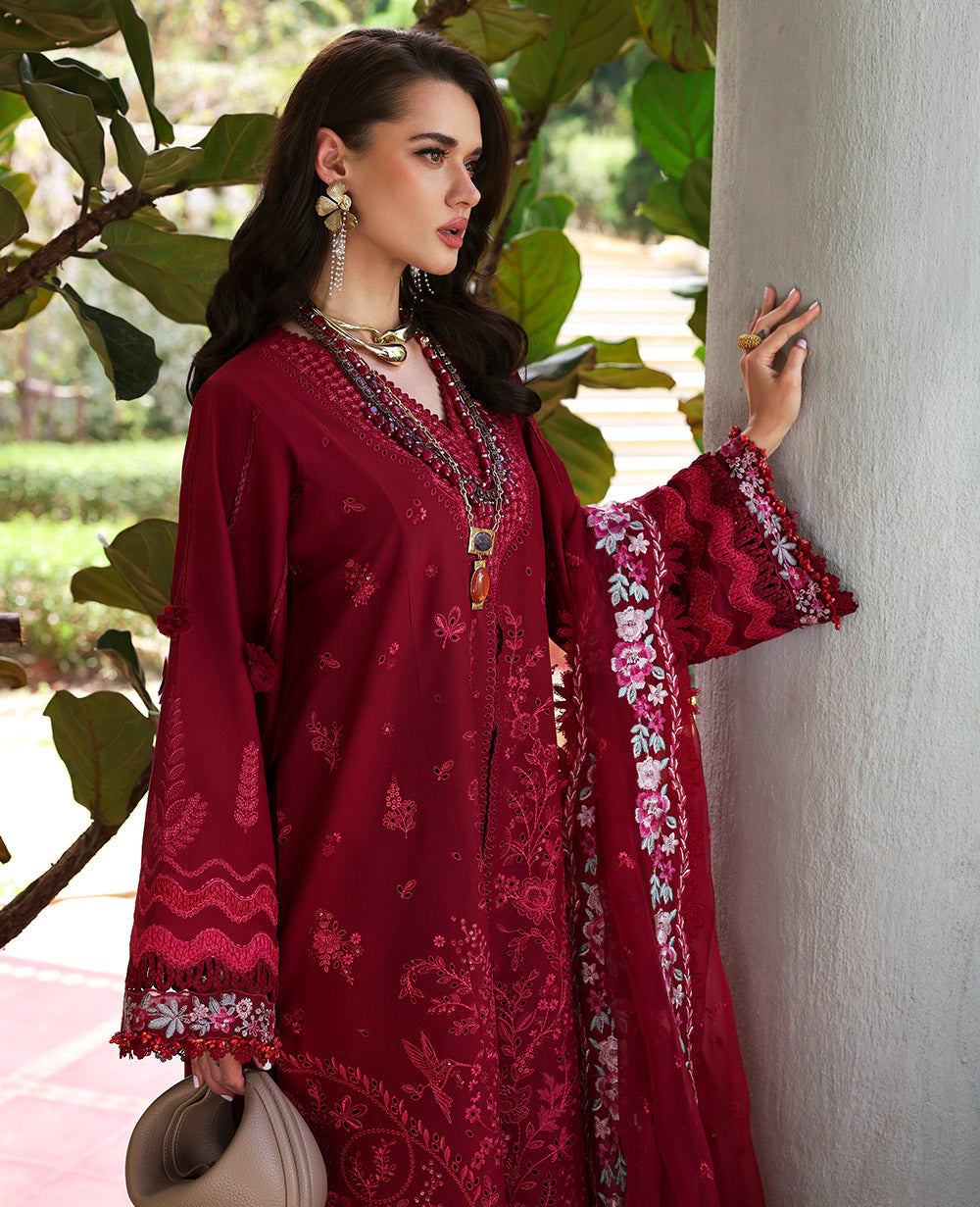 Republic Womenswear | Kalani Eid Luxury Lawn 25 | D4-A - Rhea M Red Lawn