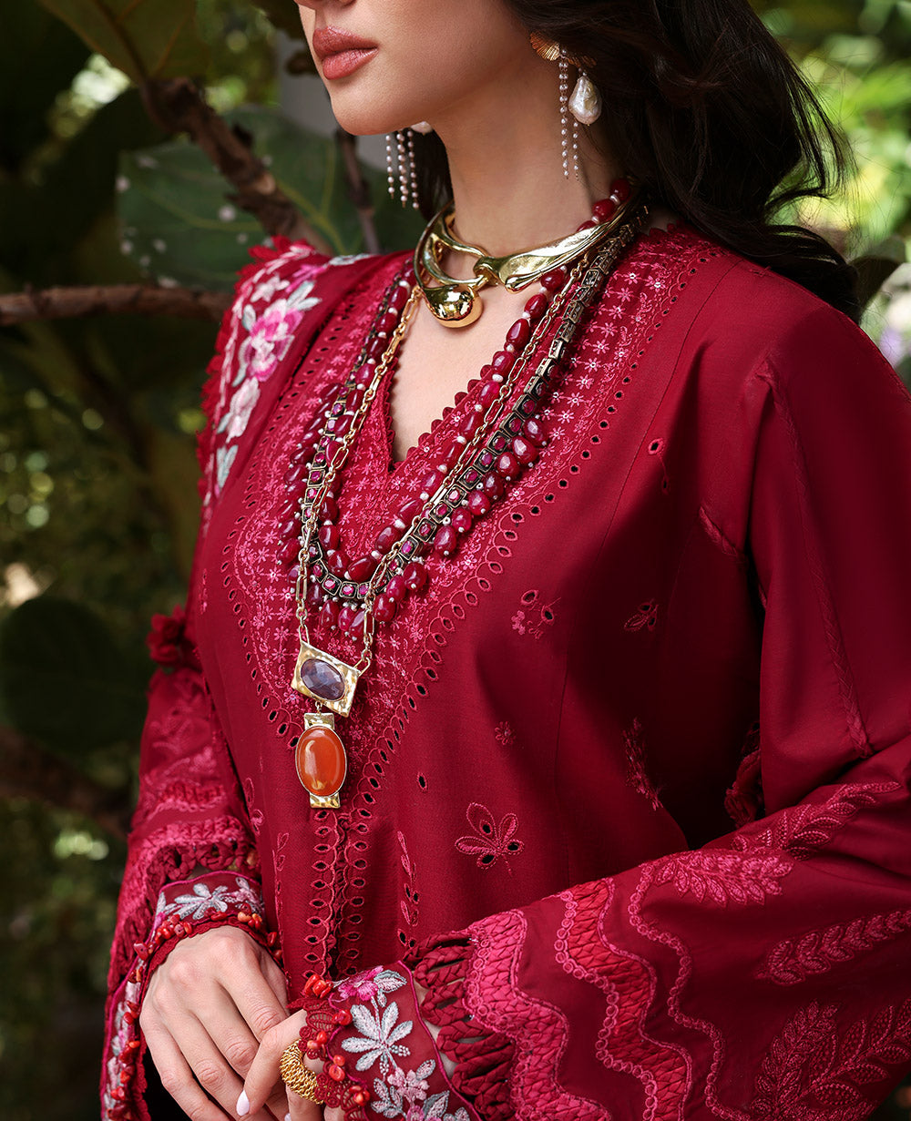 Republic Womenswear | Kalani Eid Luxury Lawn 25 | D4-A - Rhea XL Red Lawn