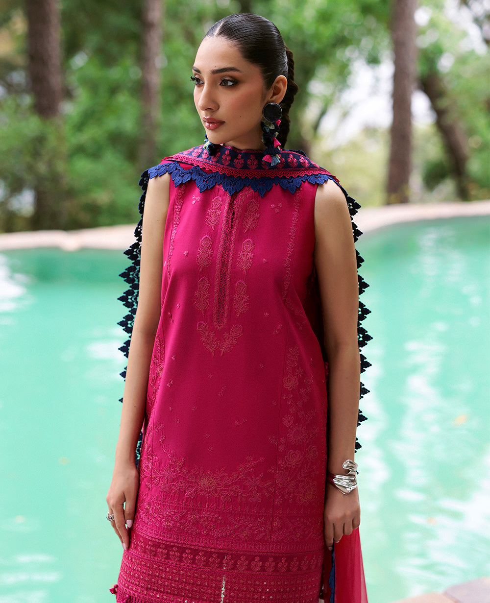 Republic Womenswear | Talia Luxury Lawn 25 | D4-B - Lysa XL Magenta Lawn