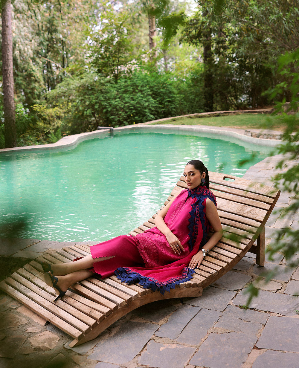 Republic Womenswear | Talia Luxury Lawn 25 | D4-B - Lysa L Magenta Lawn