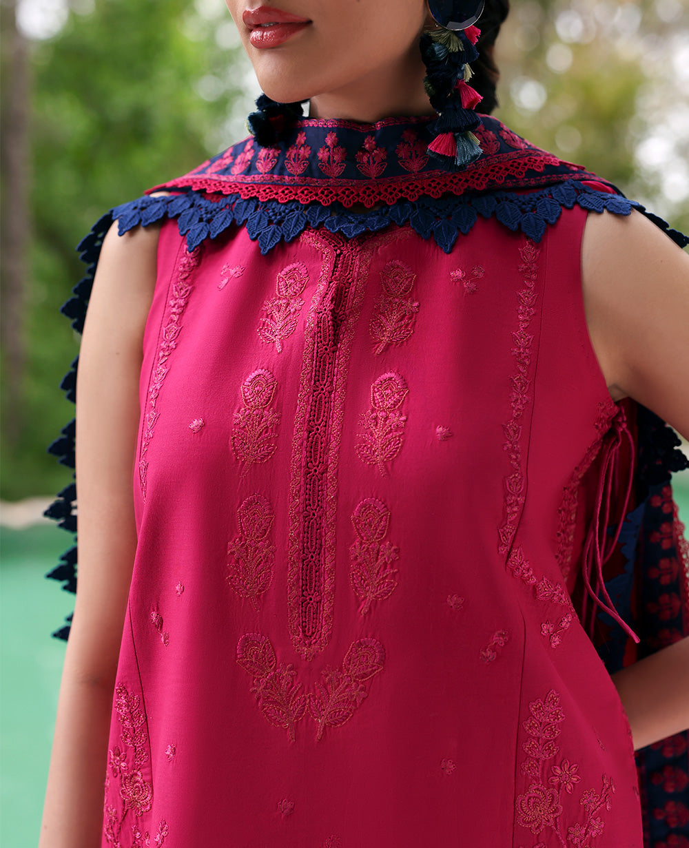 Republic Womenswear | Talia Luxury Lawn 25 | D4-B - Lysa M Magenta Lawn