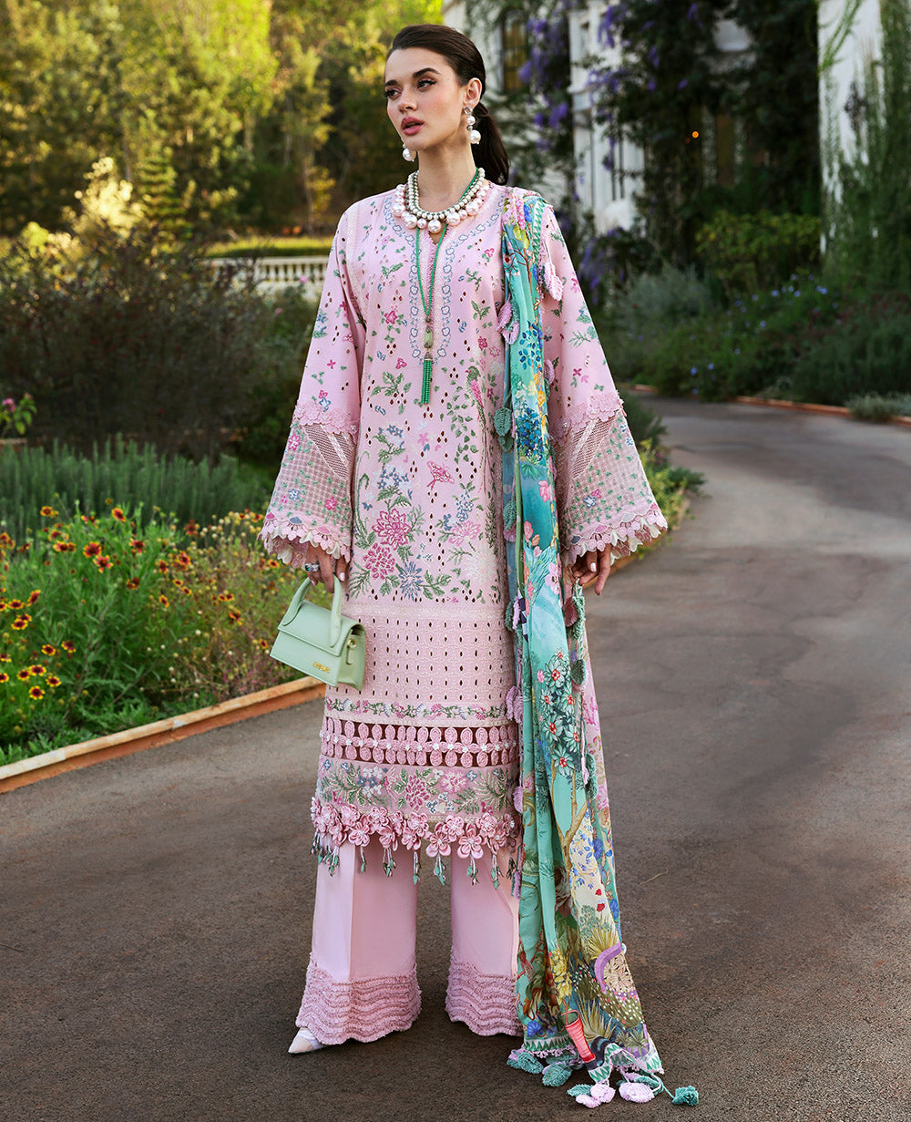 Republic Womenswear | Kalani Eid Luxury Lawn 25 | D5-A - Meher XS Powder Pink Lawn