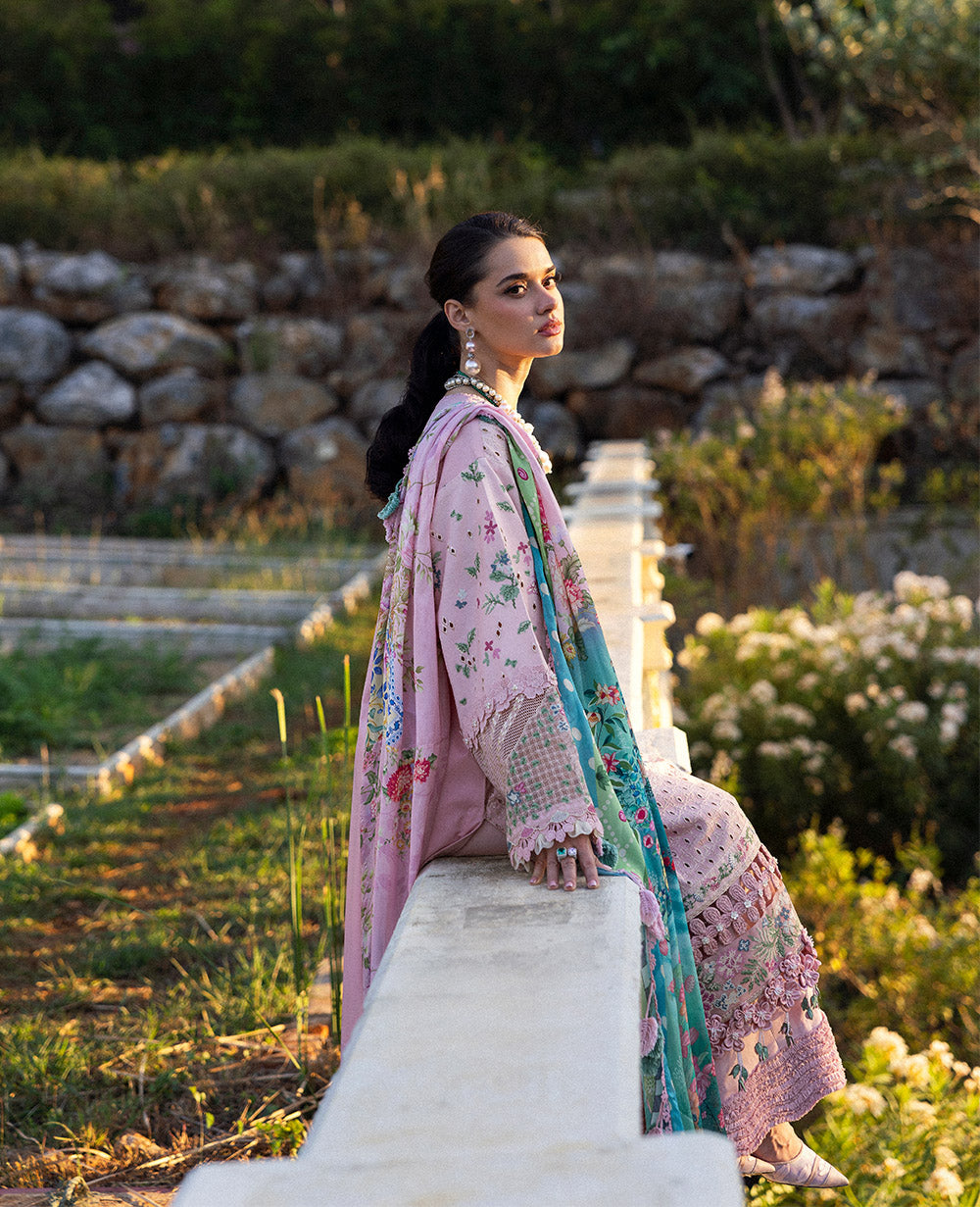 Republic Womenswear | Kalani Eid Luxury Lawn 25 | D5-A - Meher XL Powder Pink Lawn