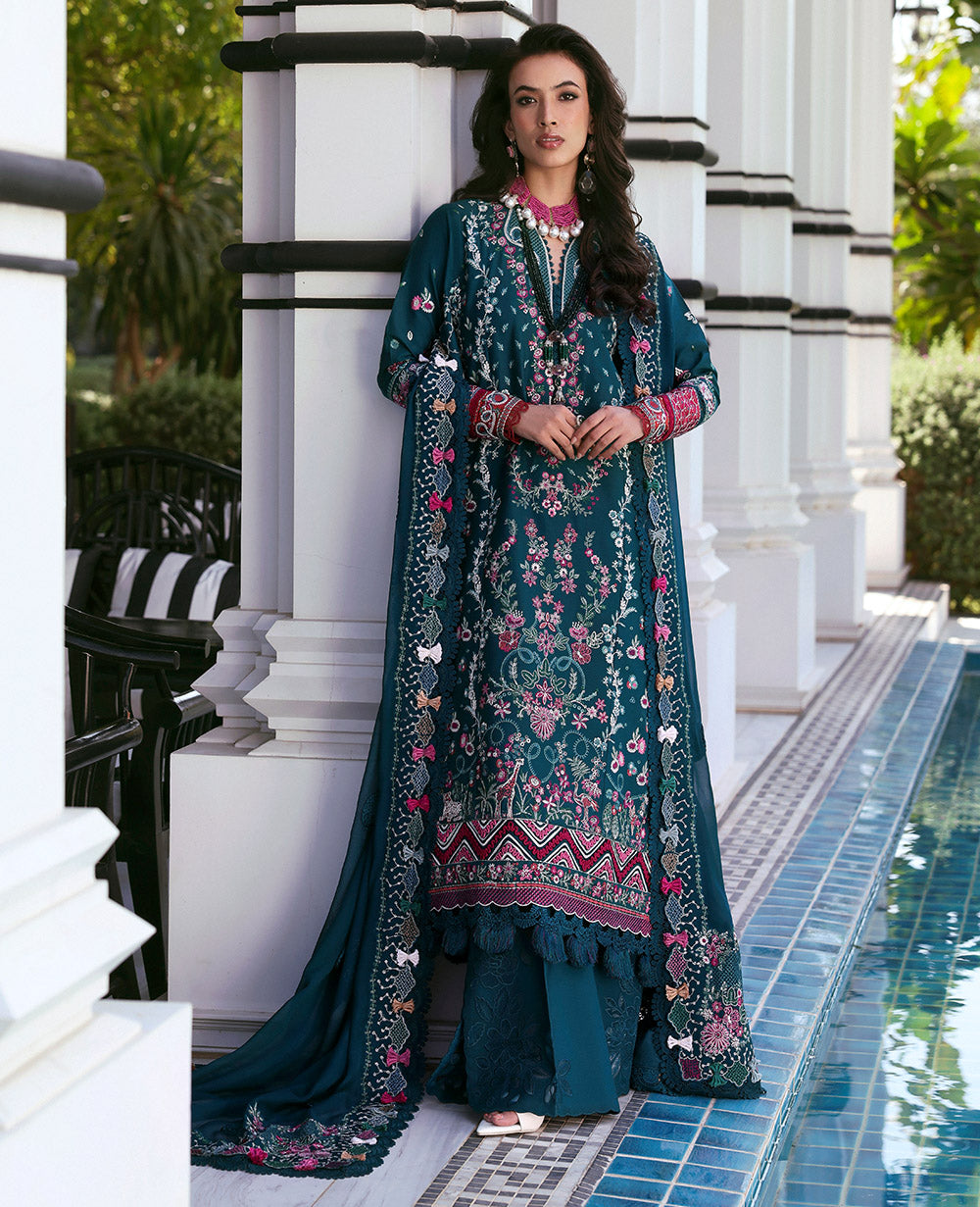 Republic Womenswear | Kalani Eid Luxury Lawn 25 | D6-B - Talia XS Deep Teal Lawn