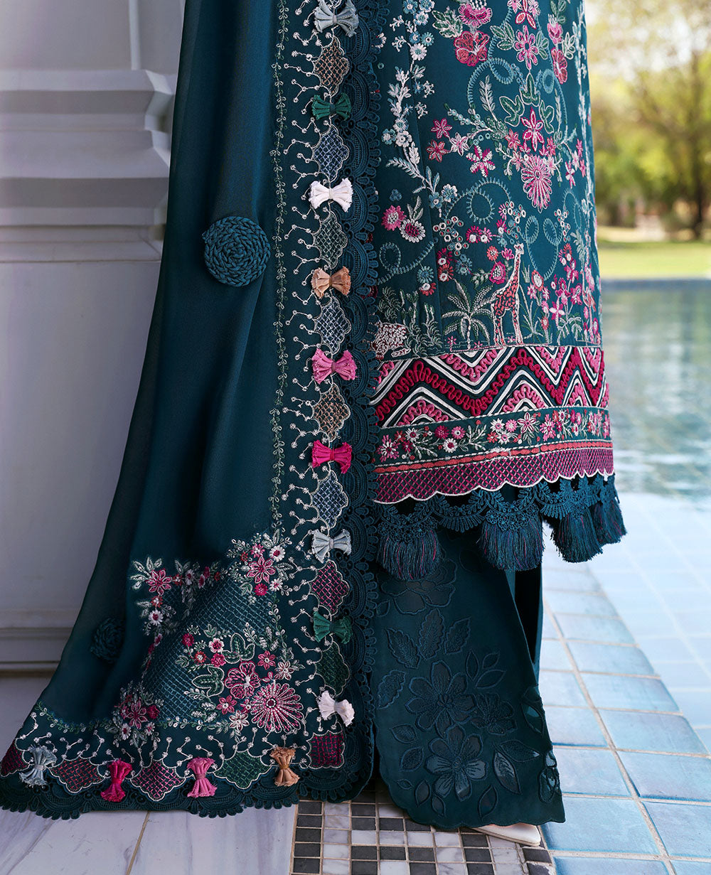 Republic Womenswear | Kalani Eid Luxury Lawn 25 | D6-B - Talia XL Deep Teal Lawn