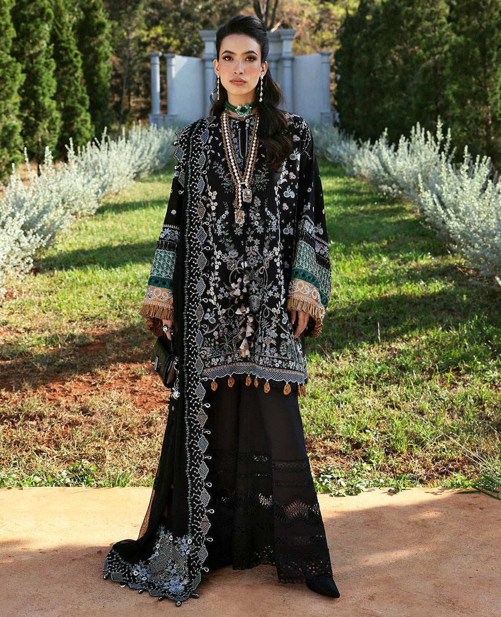 Republic Womenswear | Kalani Eid Luxury Lawn 25 | D6-B - Talia XS Black Lawn