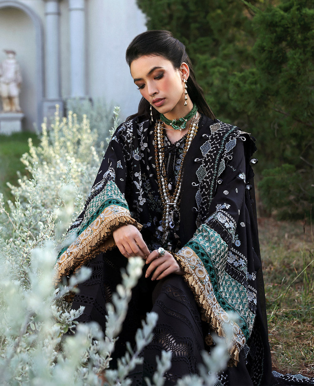 Republic Womenswear | Kalani Eid Luxury Lawn 25 | D6-B - Talia M Black Lawn