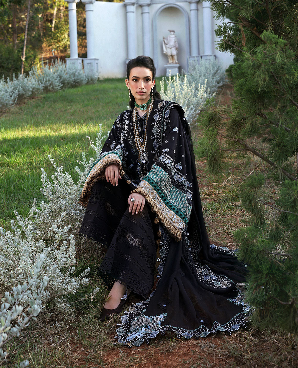 Republic Womenswear | Kalani Eid Luxury Lawn 25 | D6-B - Talia XS Black Lawn