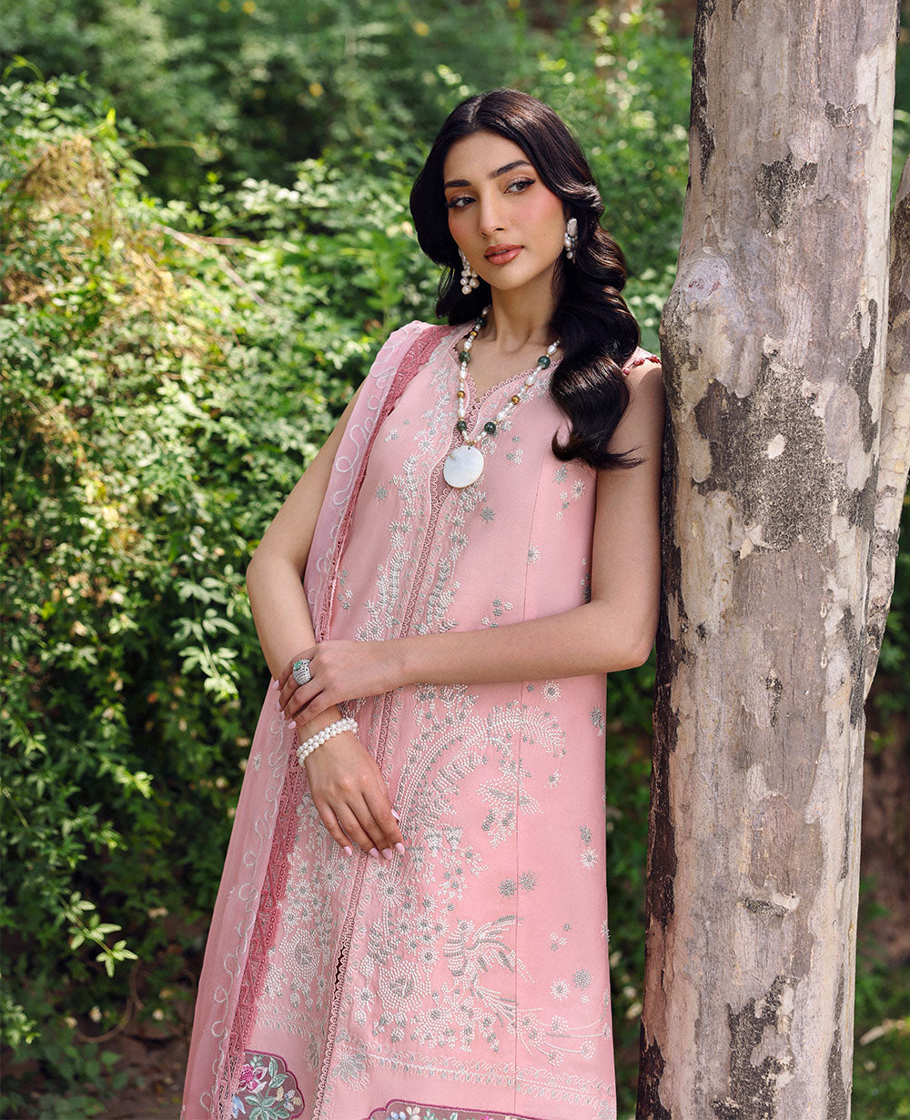 Republic Womenswear | Talia Luxury Lawn 25 | D7-A - Ora XS Light Pink Lawn