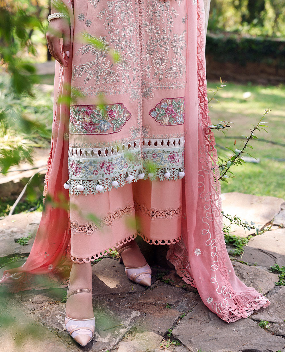 Republic Womenswear | Talia Luxury Lawn 25 | D7-A - Ora L Light Pink Lawn