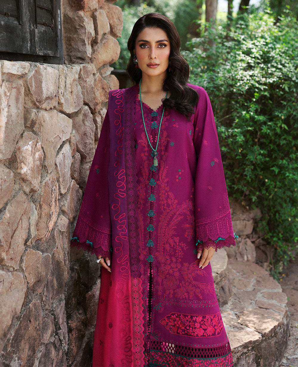 Republic Womenswear | Talia Luxury Lawn 25 | D7-B - Elin Custom Size Magenta Lawn