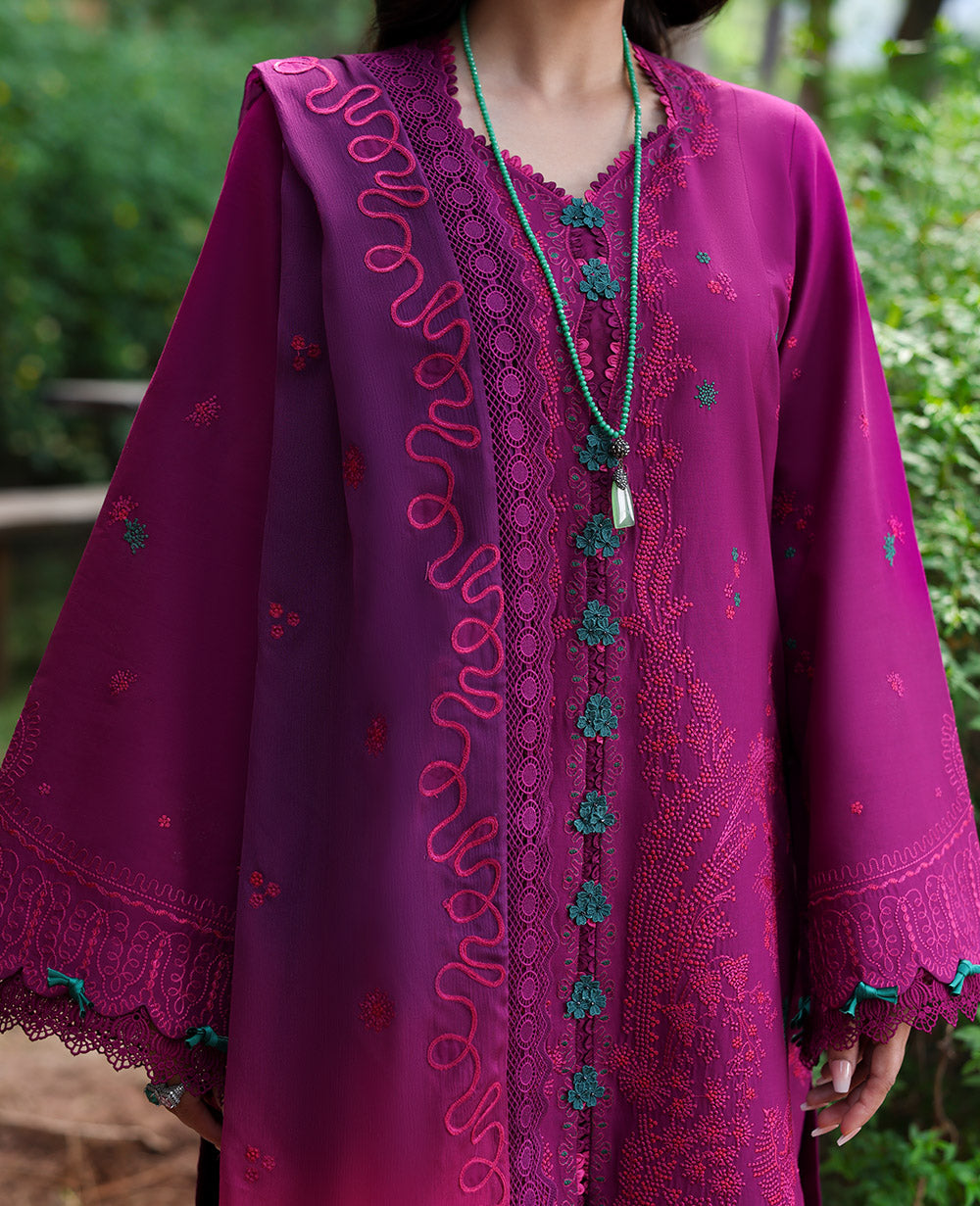 Republic Womenswear | Talia Luxury Lawn 25 | D7-B - Elin XS Magenta Lawn