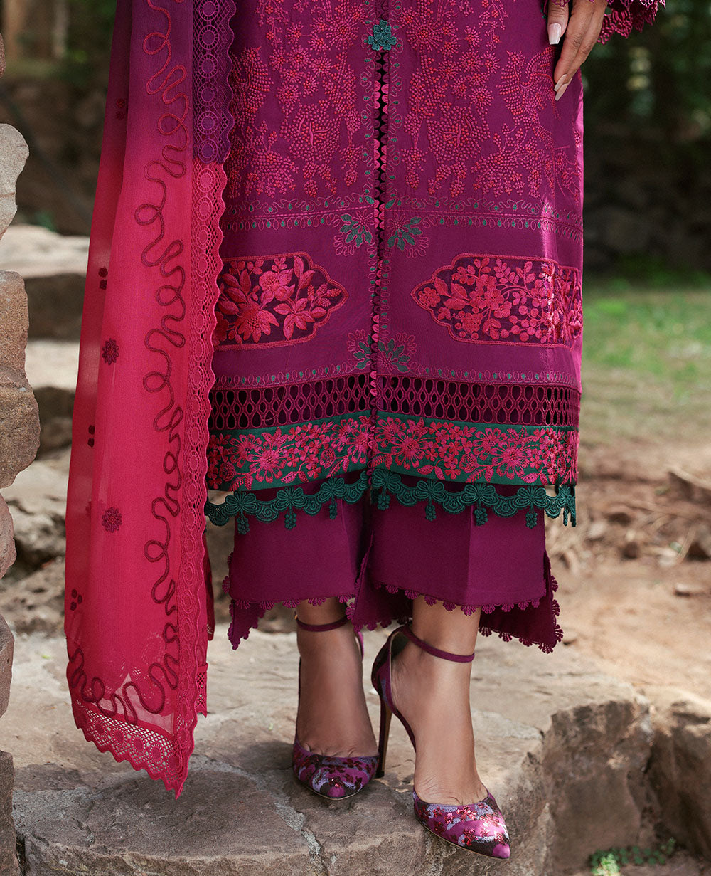 Republic Womenswear | Talia Luxury Lawn 25 | D7-B - Elin L Magenta Lawn