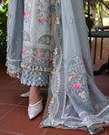 Republic Womenswear | Kalani Eid Luxury Lawn 25 | D7-B - Hoor M LIight blue Grey Lawn