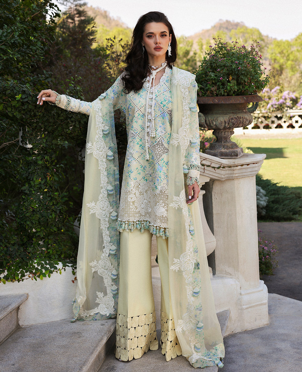 Republic Womenswear | Kalani Eid Luxury Lawn 25 | D8-A - Zuri XS Ivory Lawn