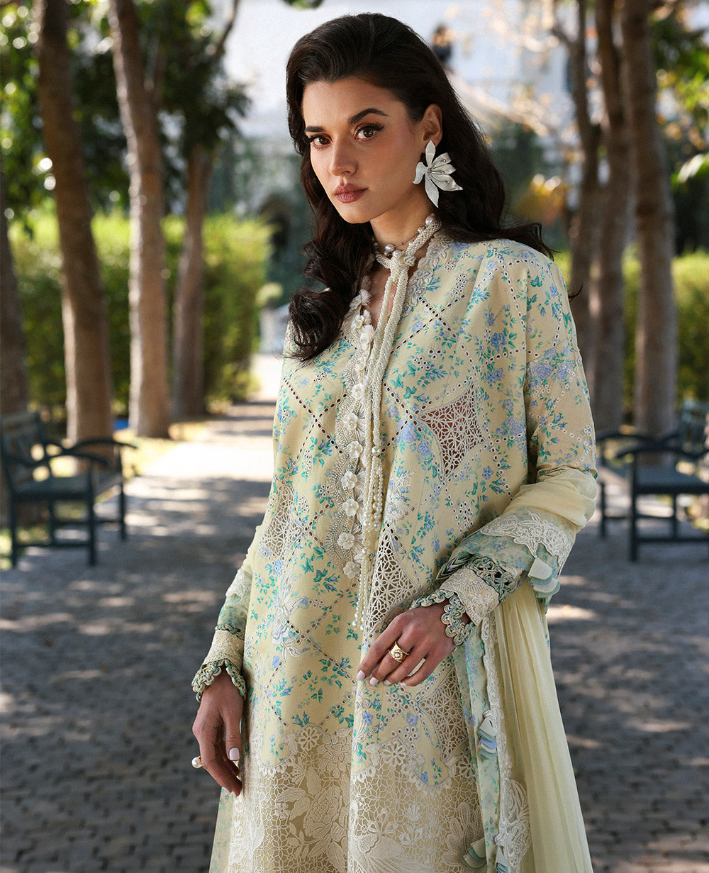 Republic Womenswear | Kalani Eid Luxury Lawn 25 | D8-A - Zuri XS Ivory Lawn