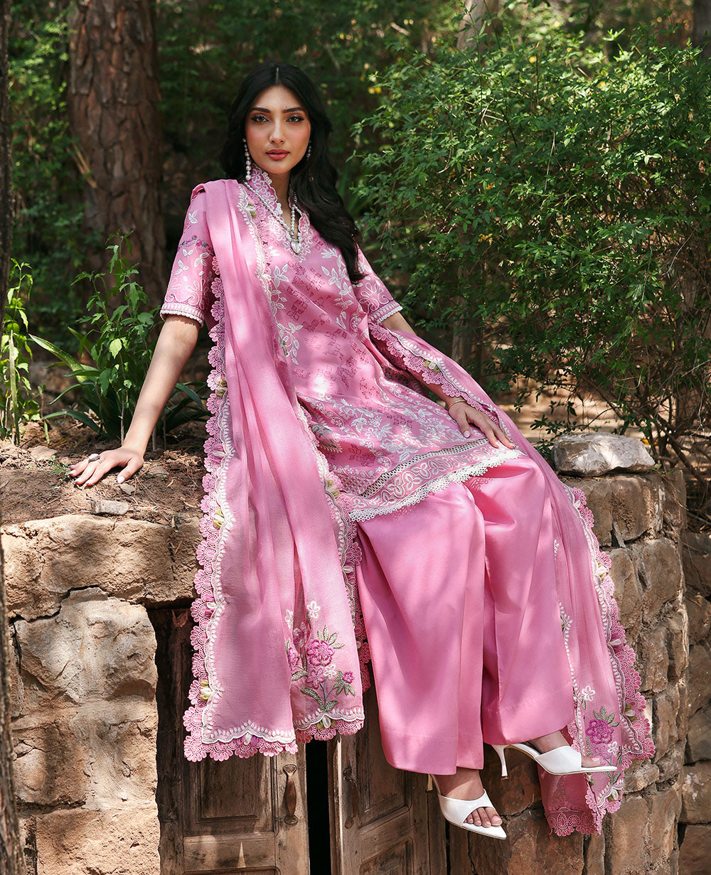 Republic Womenswear | Talia Luxury Lawn 25 | D8-A - Revaa XL Pink Lawn
