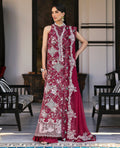 Republic Womenswear | Kalani Eid Luxury Lawn 25 | D8-B - Lyanna XS Maroon Lawn