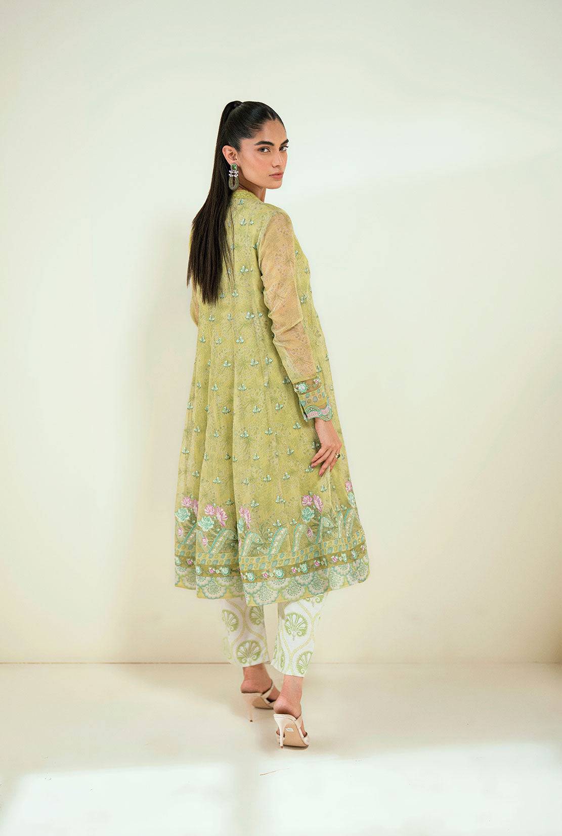 Dhanak | Signature Pret | SS25DA-2729 L-GREEN - Pakistani Designer Dress - by Dhanak | Type: Ladies Clothes - 100% Original at Saira Sultan