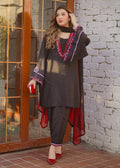 Fozia Khalid | Silk Spire | NOIR M Raw Silk Black