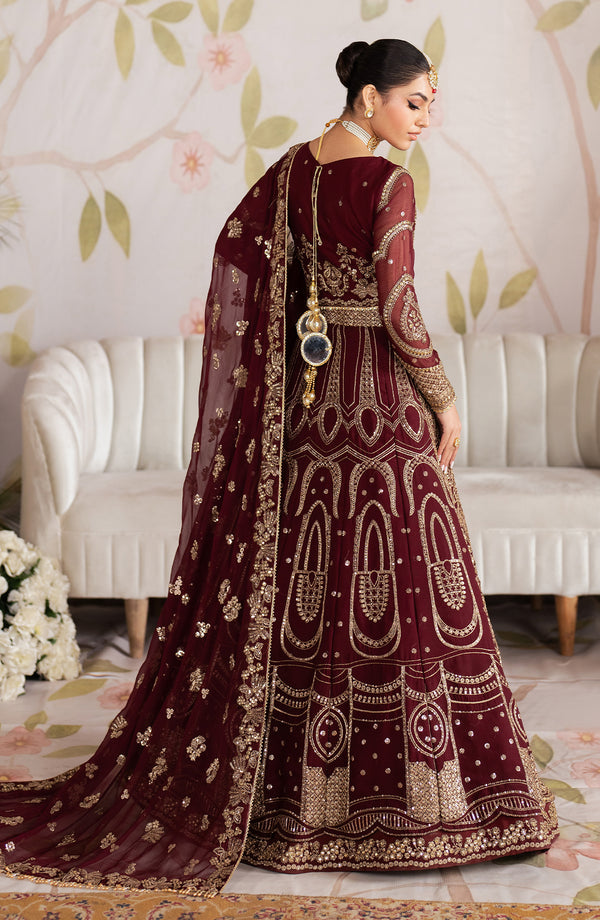 Zarif | Shehnai Luxury Wedding Edit | SHEESHAM XS Maroon Chiffon