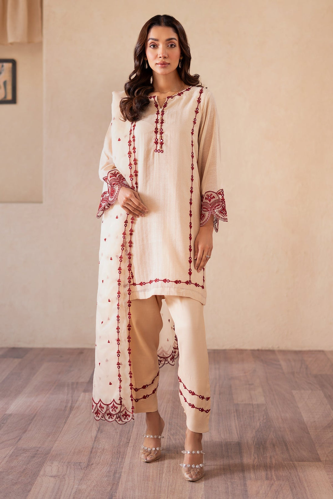 Charizma | Festive Pret | CMA-4-S06 XS Off White Cotton Net