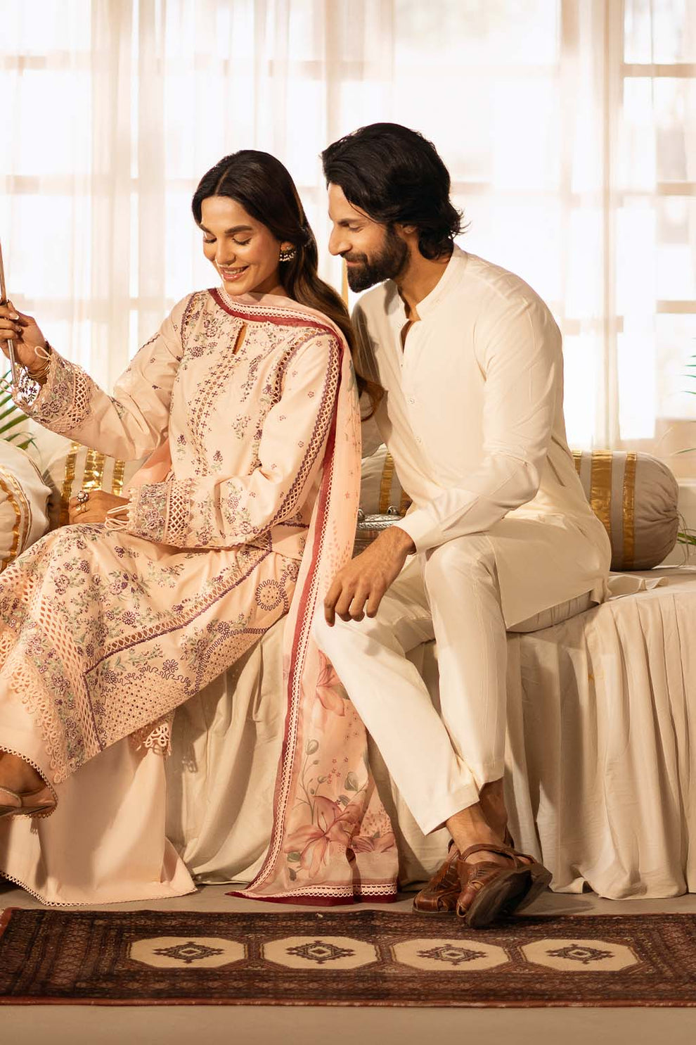 Zarposh | Sajni Lawn 25 | Gulbano M Peach Lawn