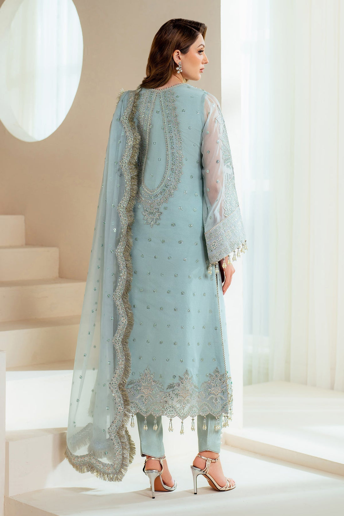 Alizeh | Aymal Chiffon | AF-BHM-4044-Orla XS Sky Blue Chiffon