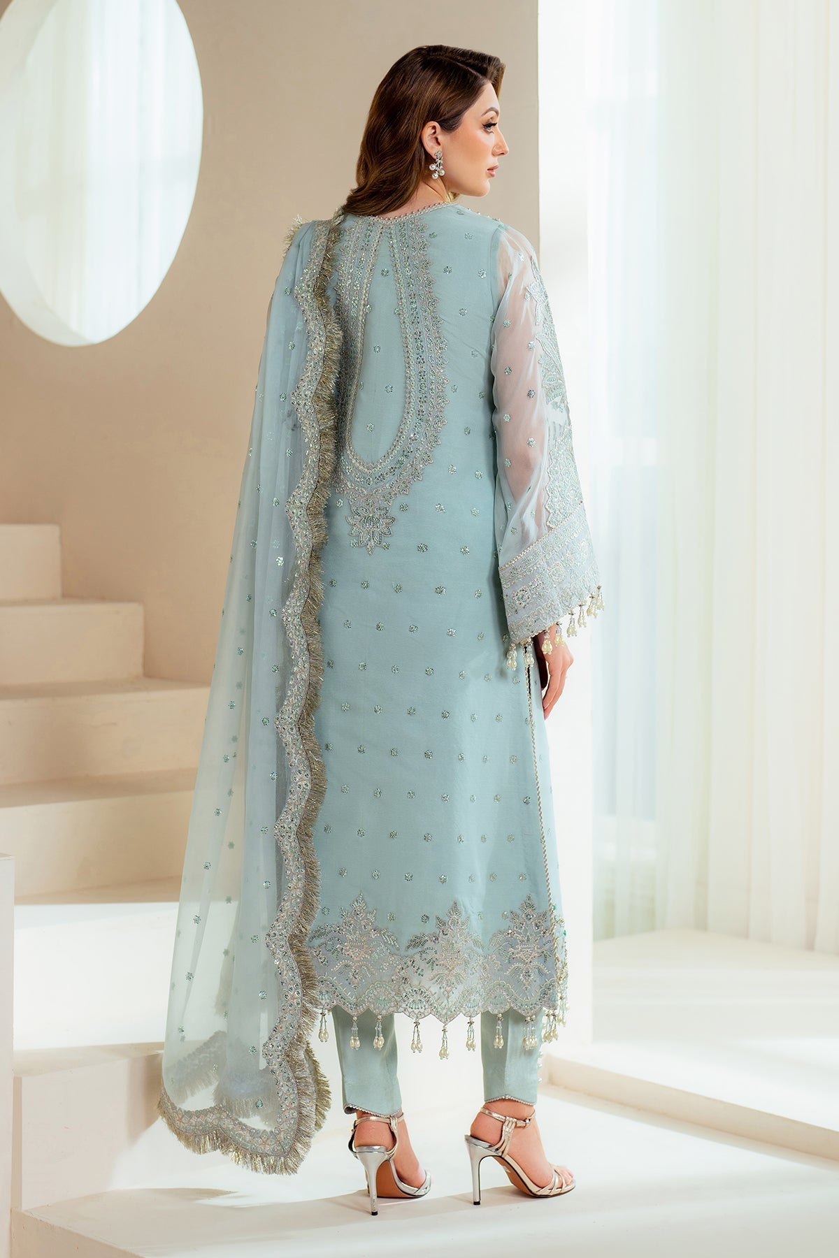 Alizeh | Aymal Chiffon | AF-BHM-4044-Orla S Sky Blue Chiffon