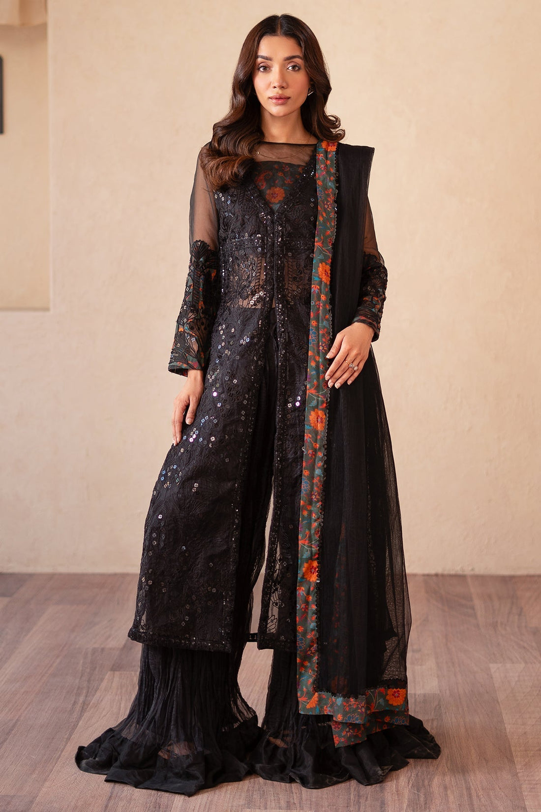 Charizma | Festive Pret | CMA-4-03 S Black Organza