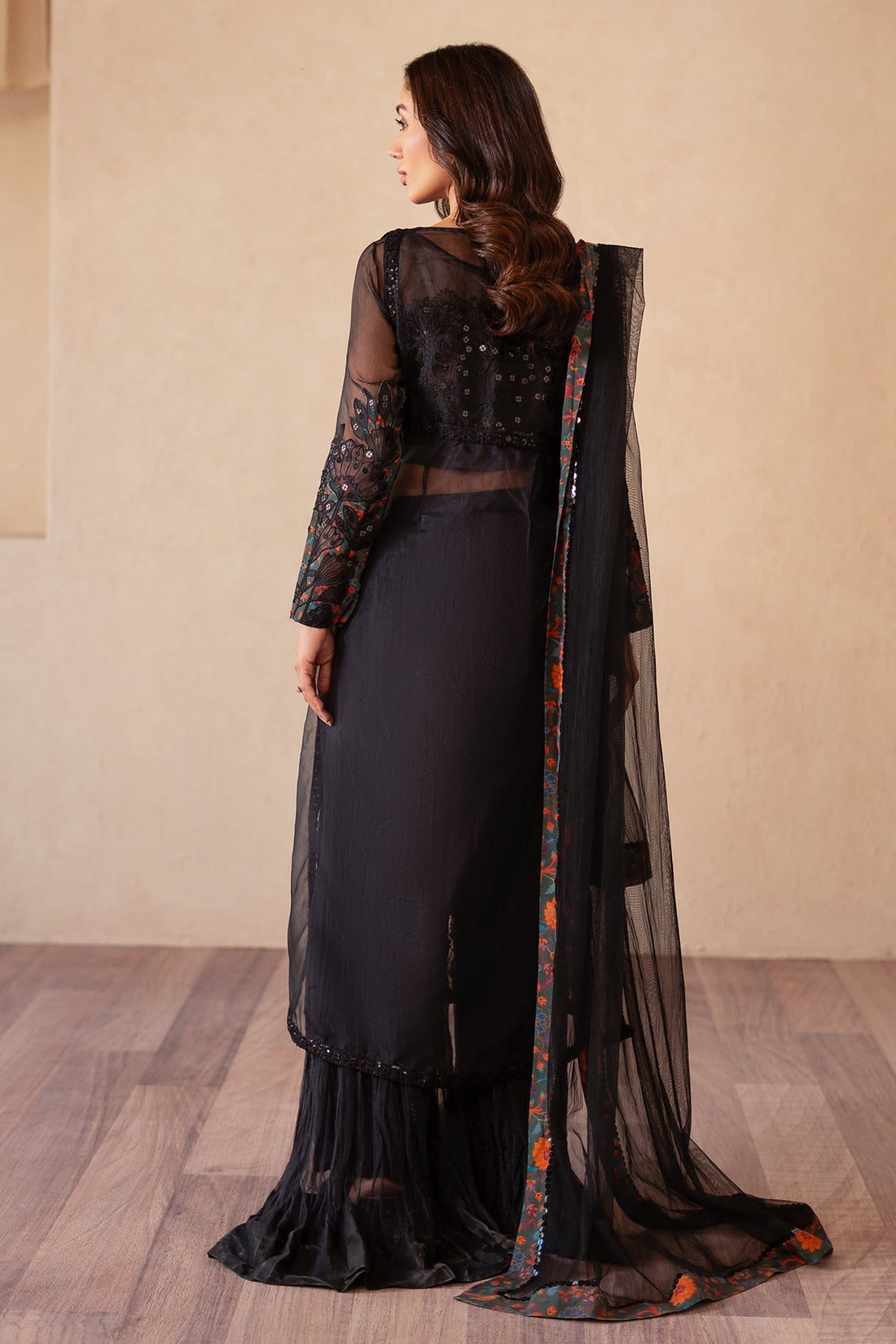 Charizma | Festive Pret | CMA-4-03 S Black Organza