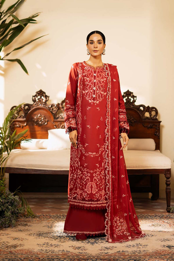 Zarposh | Sajni Lawn 25 | Noorjah XS Maroon Lawn