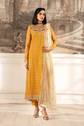 Zarif | Formal Edit 25 | ZFE-04 ELIZA Custom Size Mustard Yellow Lawn