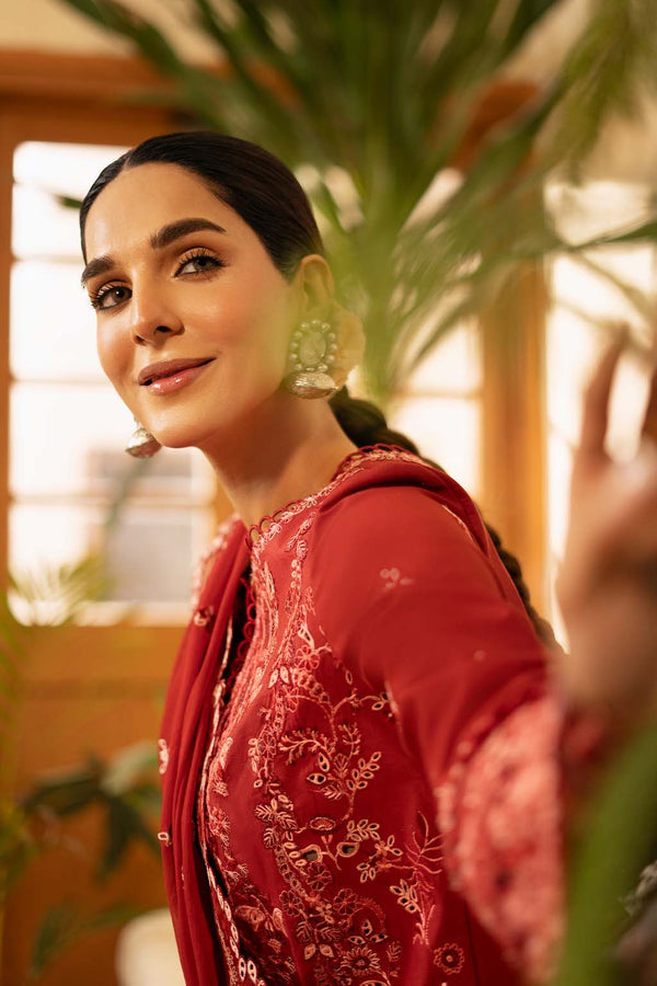 Zarposh | Sajni Lawn 25 | Noorjah L Maroon Lawn