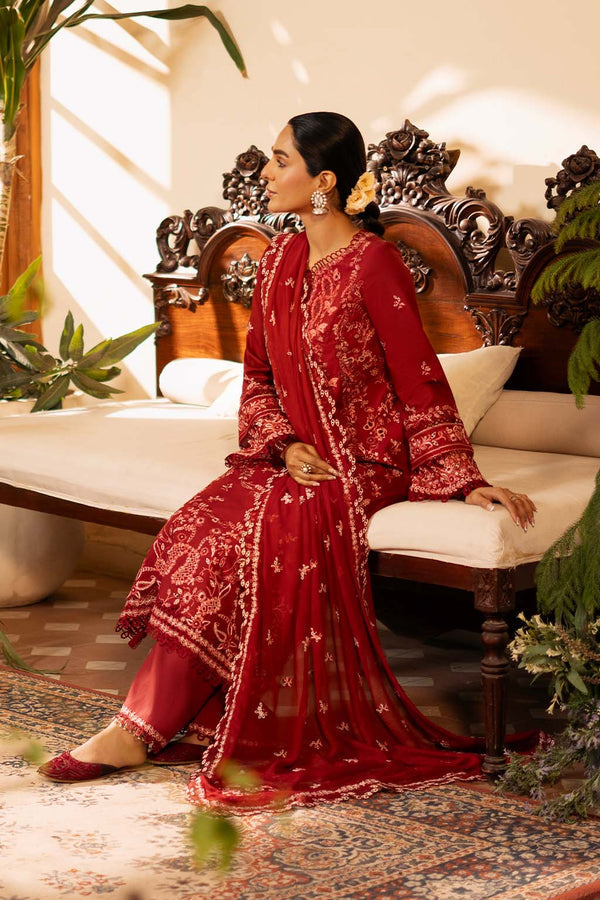 Zarposh | Sajni Lawn 25 | Noorjah M Maroon Lawn