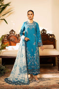 Zarposh | Sajni Lawn 25 | Azal XS Teal Blue Lawn