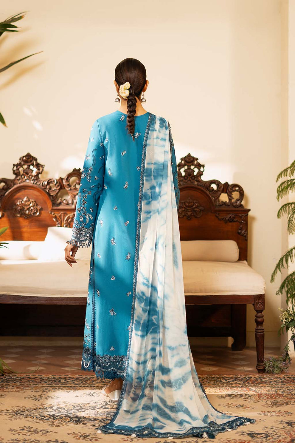 Zarposh | Sajni Lawn 25 | Azal XS Teal Blue Lawn