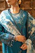 Zarposh | Sajni Lawn 25 | Azal M Teal Blue Lawn