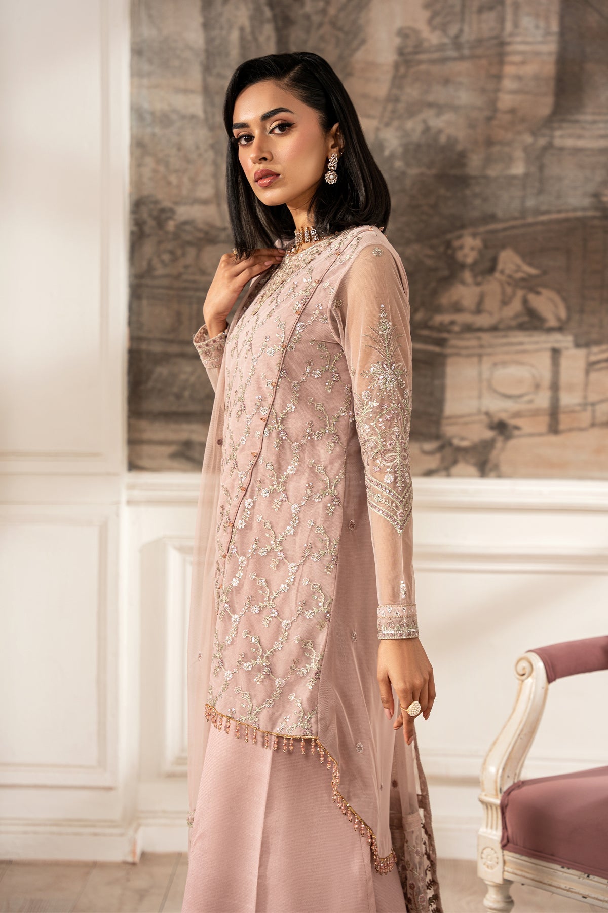 Zarif | Formal Edit 25 | ZFE-03 VIVIAN Custom Size Powder Pink Lawn