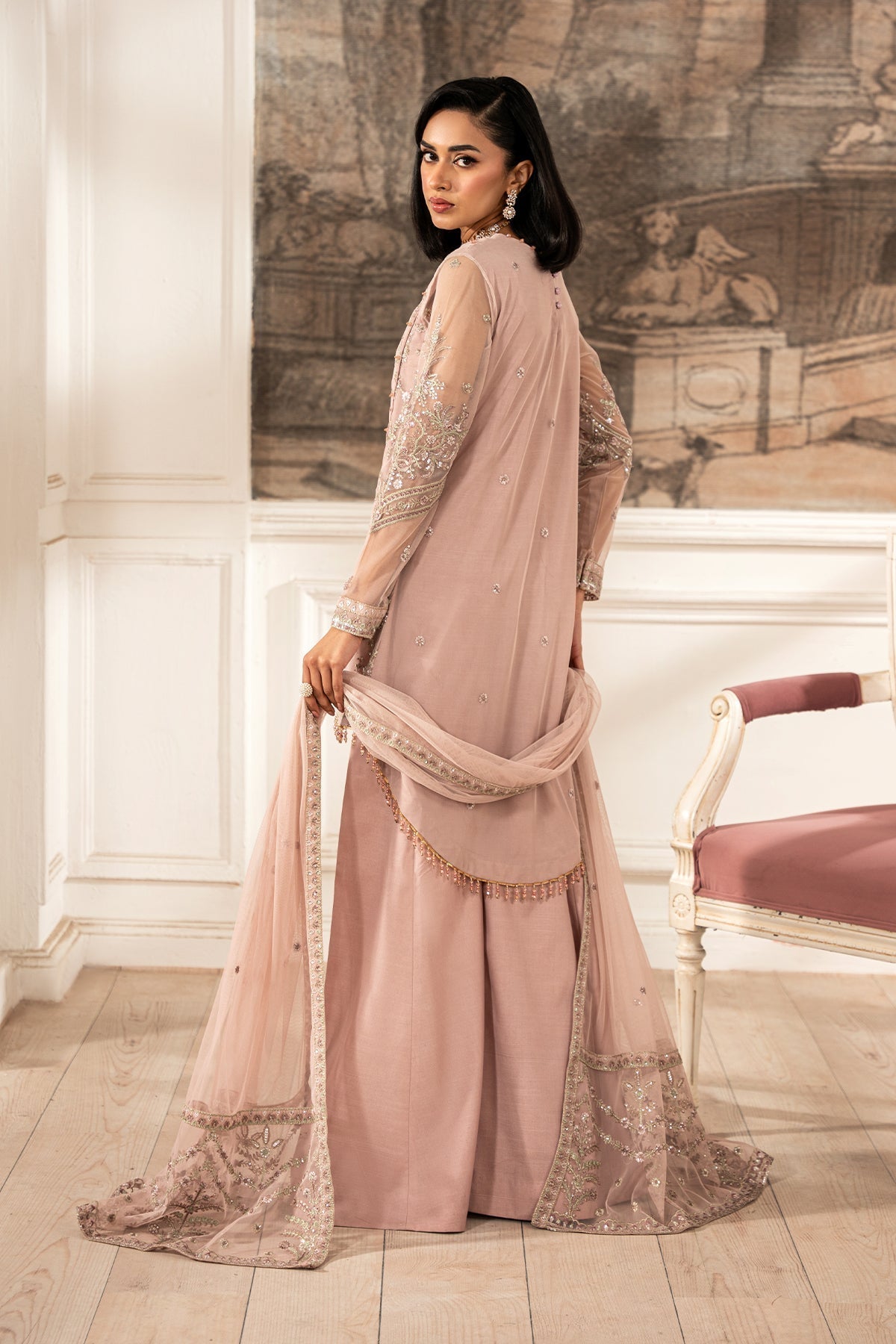 Zarif | Formal Edit 25 | ZFE-03 VIVIAN L Powder Pink Lawn