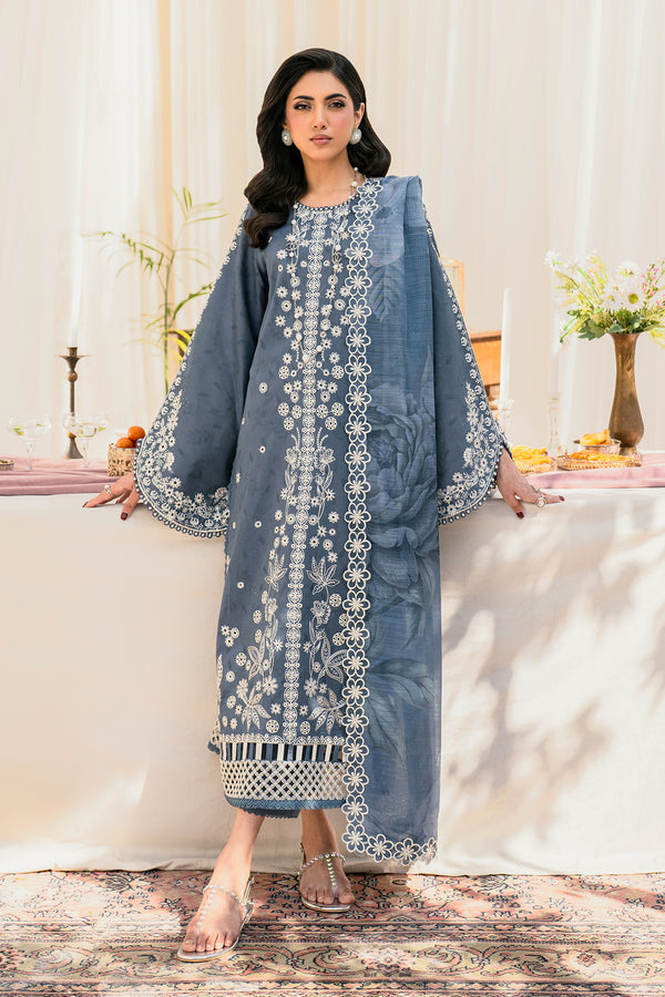 Zarif | Lamhay Luxury Eid Lawn 25 | 06 SAFAH XS Blue Gray Lawn
